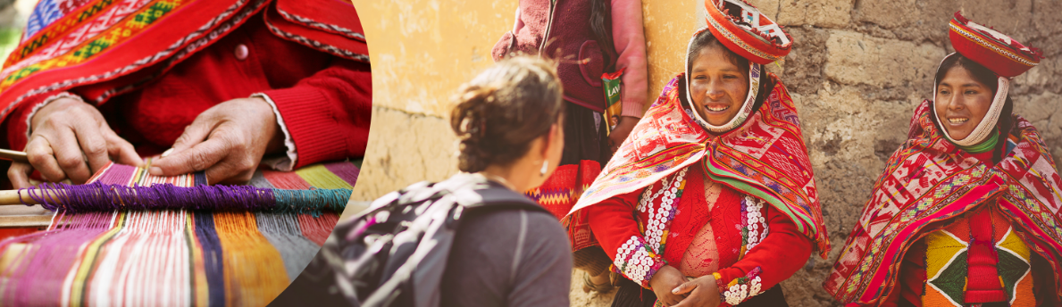Women talking in traditional clothing